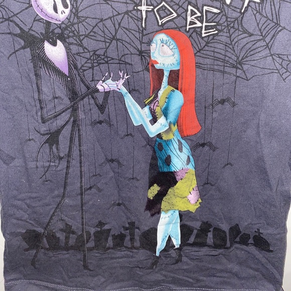 TIM BURTONS NIGHTMARE BEFORE CHRISTMAS JACK AND SALLY SIMPLY MEANT TO BE SHIRT - Picture 2 of 6